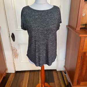 Charcoal colored soft tee. Tag missing, good condition. Size Large